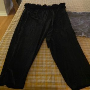 Black velvet high waisted Eloquii pants